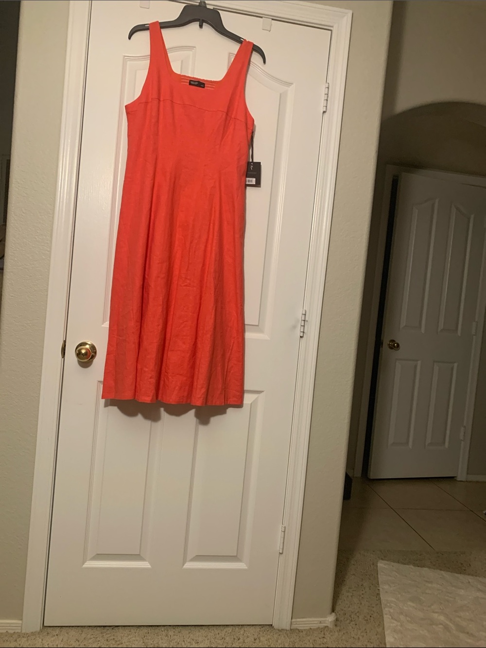 Simply Vera Vera Wang Coral-Orange Midi Tank Dress